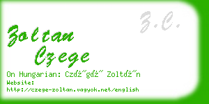 zoltan czege business card